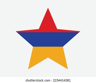 Armenia Star Flag. Armenian Star Shape Flag. Country National Banner Icon Symbol Vector 2D Flat Artwork Graphic Illustration svg