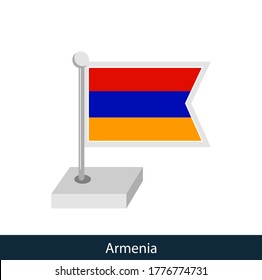 Armenia Table Flag. Flat style. Vector.
