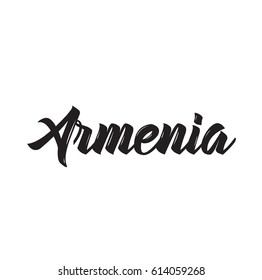 armenia, text design. Vector calligraphy. Typography poster. Usable as background.