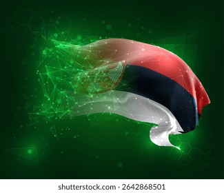 Armenia, vector 3d flag on green background and numbers