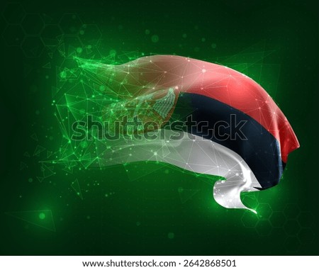 Armenia, vector 3d flag on green background and numbers