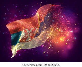 Armenia, bandera 3D de Vector con un chapoteo de puntos de pintura, explosión de puntos de colores