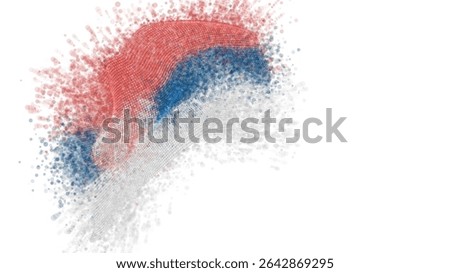 Armenia, vector 3d flag with a splash of paint dots, explosion of colored dots