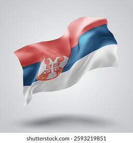 Armenia, vector 3d flag with waves on a white background