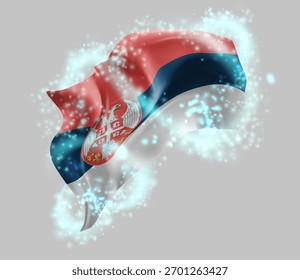 Armenien, Vektor 3D Flagge im Wirbelwind von magischer Ausstrahlung