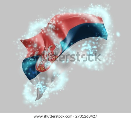 Armenia, vector 3d flag in whirlwind of magical radiance