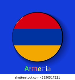 Armenia vector flag. Football europe 2024 tournament championship. Round badges of the country in the actual championship colors.