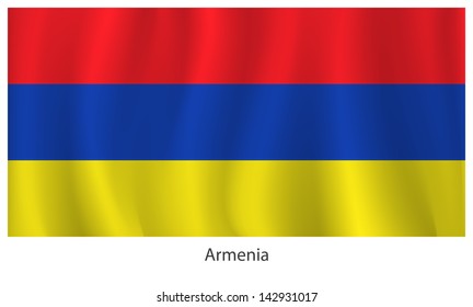 Armenia vector flag with title
