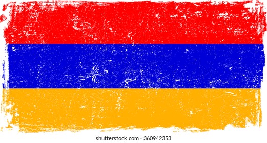 Armênia vetor grunge bandeira isolada no fundo branco.