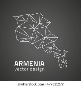 Armenia vector triangle perspective contour map