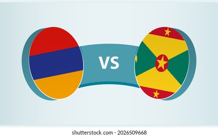 Armenia versus Grenada, team sports competition concept. Round flag of countries.