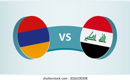 Armenia Versus Iraq, Team Sports Competition Concept. Round Flag Of Countries.