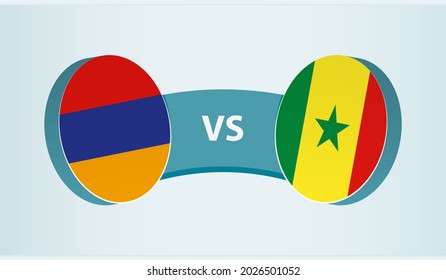 Armenia versus Senegal, team sports competition concept. Round flag of countries.