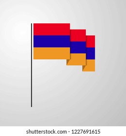 Armenia waving Flag creative background