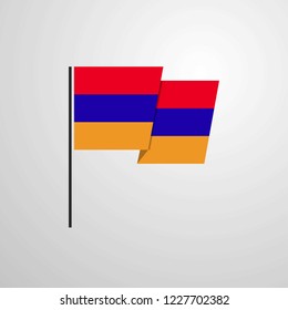 Armenia waving Flag design vector