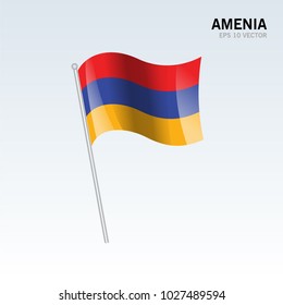 Armenia waving flag isolated on gray background