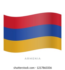 Armenia waving flag vector icon. National symbol of Armenia. Vector illustration isolated on white.