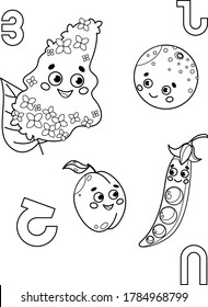 Armenian Alphabet Coloring For Kids With Fruits And Vegetables