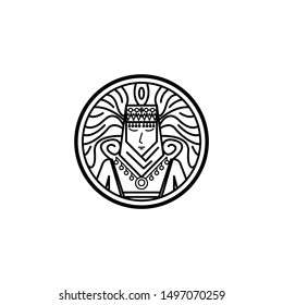 Armenian Culture With Line Art Emblem Logo Vector Icon Ilustration