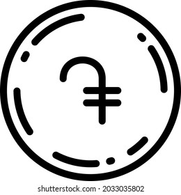 Armenian dram coin icon vector illustration