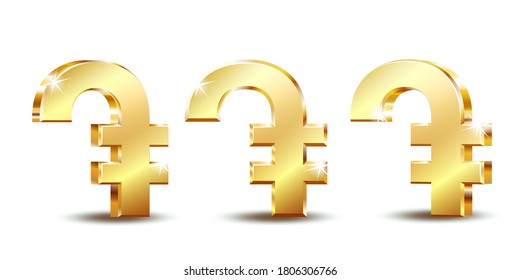 Armenian dram currency symbol, Gold money sign vector illustration isolated on white background