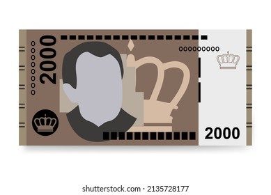 Armenian Dram Vector Illustration. Armenia, Artsakh money set bundle banknotes. Paper money 2000 AMD. Flat style. Isolated on white background. Simple minimal design.