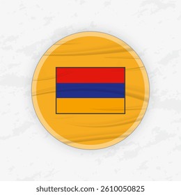 Armenian Flag in a Circular Emblem Design, Abstract Round Sticker Illustration. This high-quality vector graphic is perfect for use in patriotic designs, international events, sport competitions.