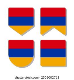 Armenian flag with different shape variations collection. Editable and scalable vector graphic illustration isolated on white background eps file.