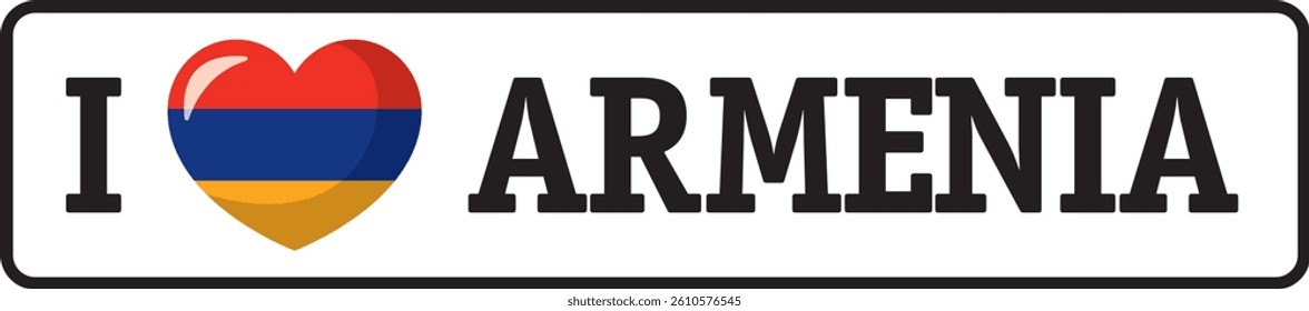 Armenian flag heart shape symbolizing love for Armenia, perfect for patriotic armenians