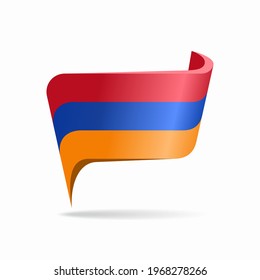 Armenian flag map pointer layout. Vector illustration.