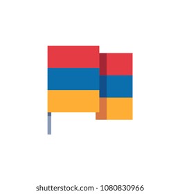 Armenian flag pixel art icon, national symbol country Armenia, isolated vector illustration. 8-bit sprite. Design stickers, logo, mobile app.