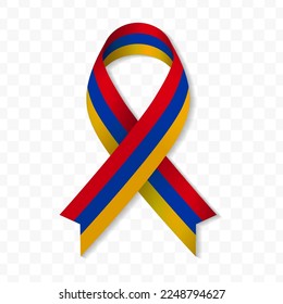 Armenian flag stripe ribbon vector illustration on a transparent background vector image (PNG).