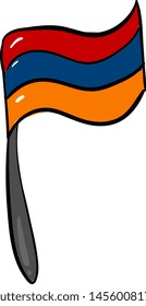 Bandera armenia ondeando, ilustración, vector sobre fondo blanco.