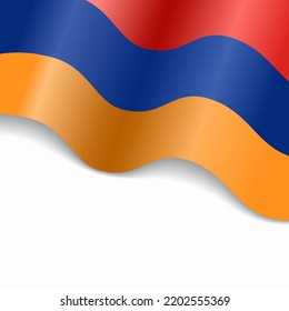 Armenian flag wavy abstract background. Vector illustration.