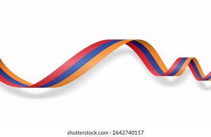 Armenian flag wavy abstract background. Vector illustration.