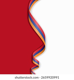 Armenian flag wavy abstract background layout. Vector illustration.