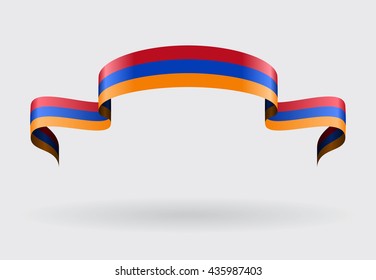 Armenian flag wavy abstract background. Vector illustration.
