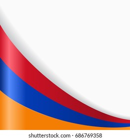 Armenian flag wavy abstract background. Vector illustration.