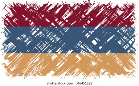 Armenian grunge flag. Vector illustration. Grunge effect can be cleaned easily.
