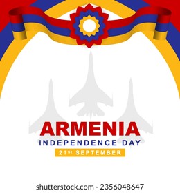 Armenian Independence Day is celebrated on September 21st with Armenian ribbon flag decoration. Vector illustration design