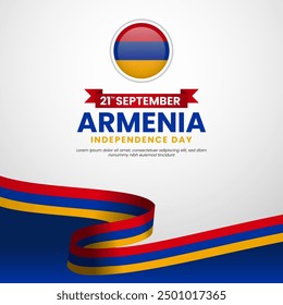 Armenian Independence Day celebrated on September 21st. Vector illustration design