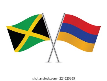 Armenian and Jamaican flags. Vector illustration.