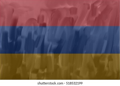 Armenian painted / drawn vector flag. Dramatic, unusual look. Vector file contains flag and texture layers