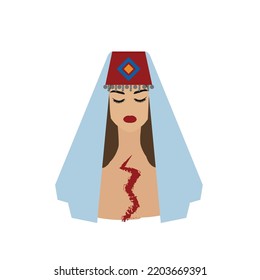 Armenian Power Woman. Armenia. Vector Woman Illustration. Young and Beautiful 