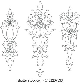 Armenian style tracery, vector illustration