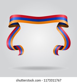 Armenian wavy flag abstract background. Vector illustration.