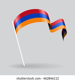 Armenian wavy flag. Vector illustration.