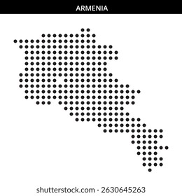 La forma de Armenia llena de puntos