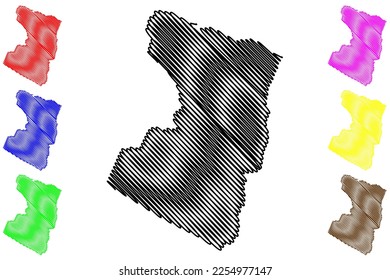 Armeria municipality (Free and Sovereign State of Colima, Mexico, United Mexican States) map vector illustration, scribble sketch Armería map