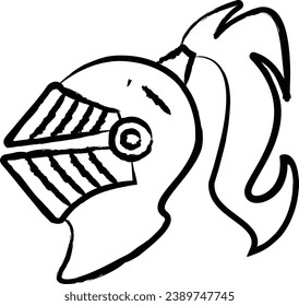 Knight’s Armet hand drawn vector illustrations